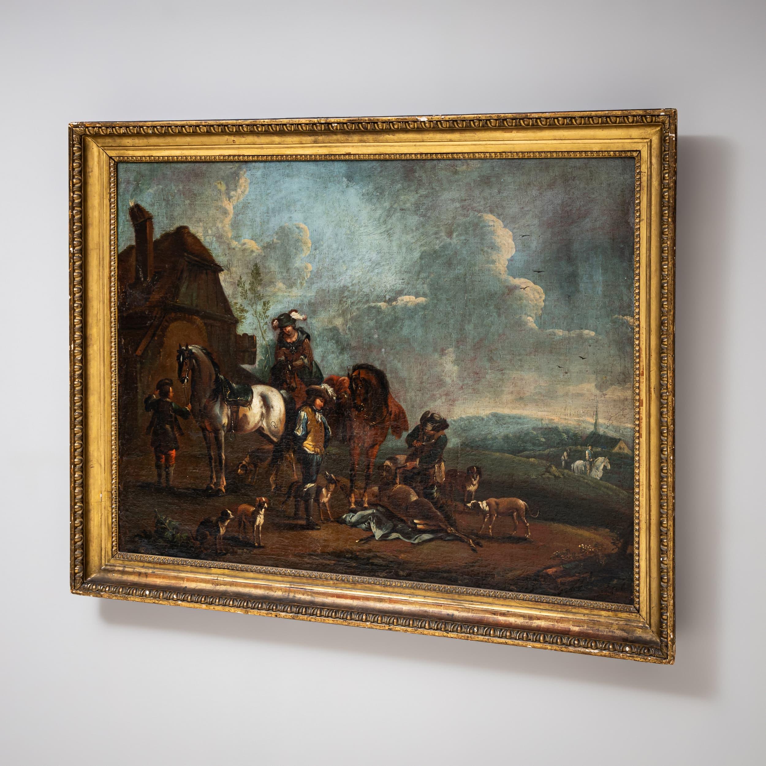 August Querfurt (zugeschrieben, 1696-1761), Jagdgesellschaft, erste Hälfte des 18. im Angebot 8
