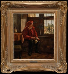 August Rieper (1865-1940) - Framed Late 19th Century Oil, The Drinker