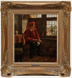 August Rieper (1865-1940) - Framed Late 19th Century Oil, The Drinker