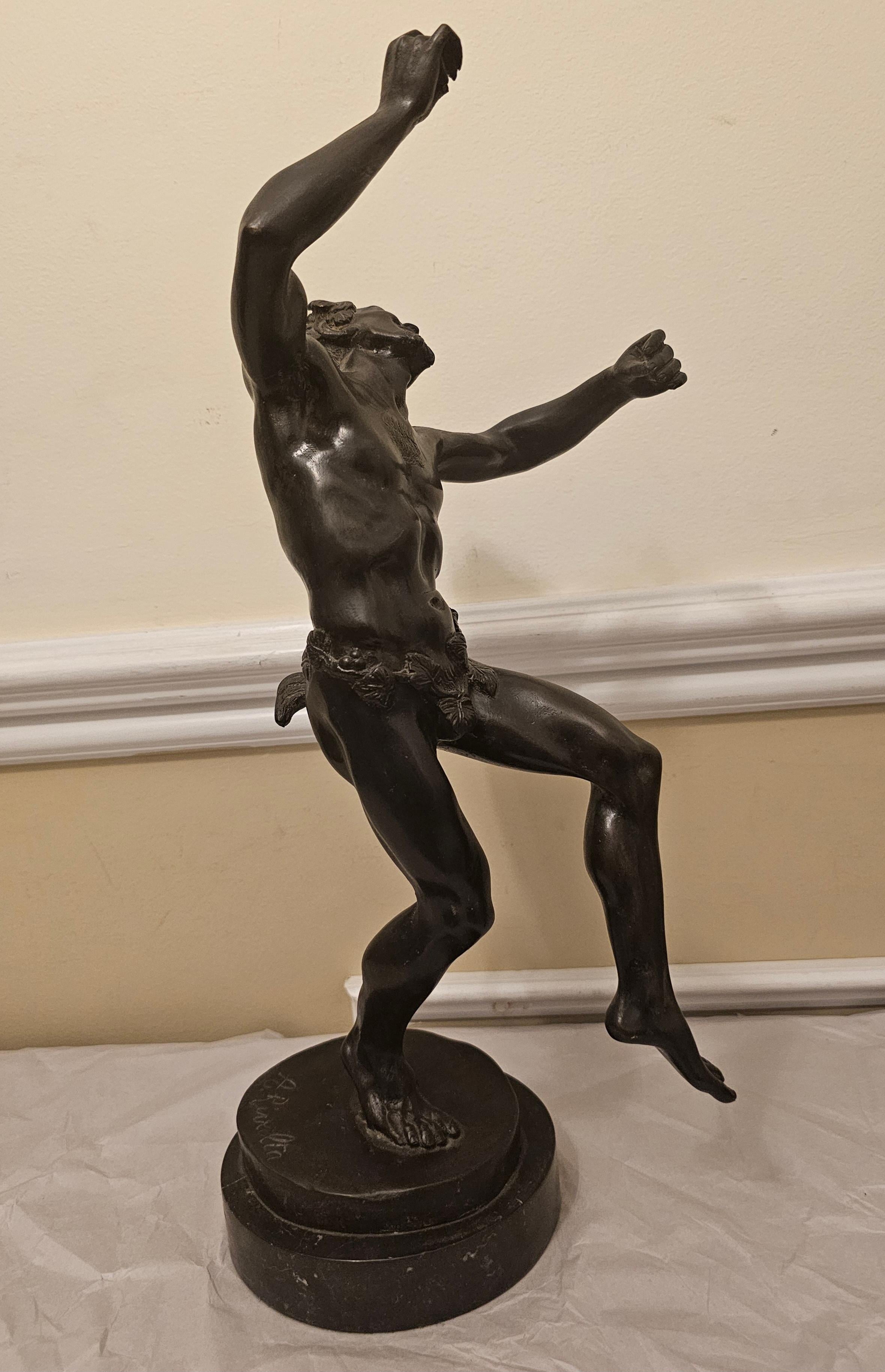 Augusto Rivalta (Italian 1838 - 1925) Satyr Dancing, Bronze Sculpture In Good Condition For Sale In Germantown, MD