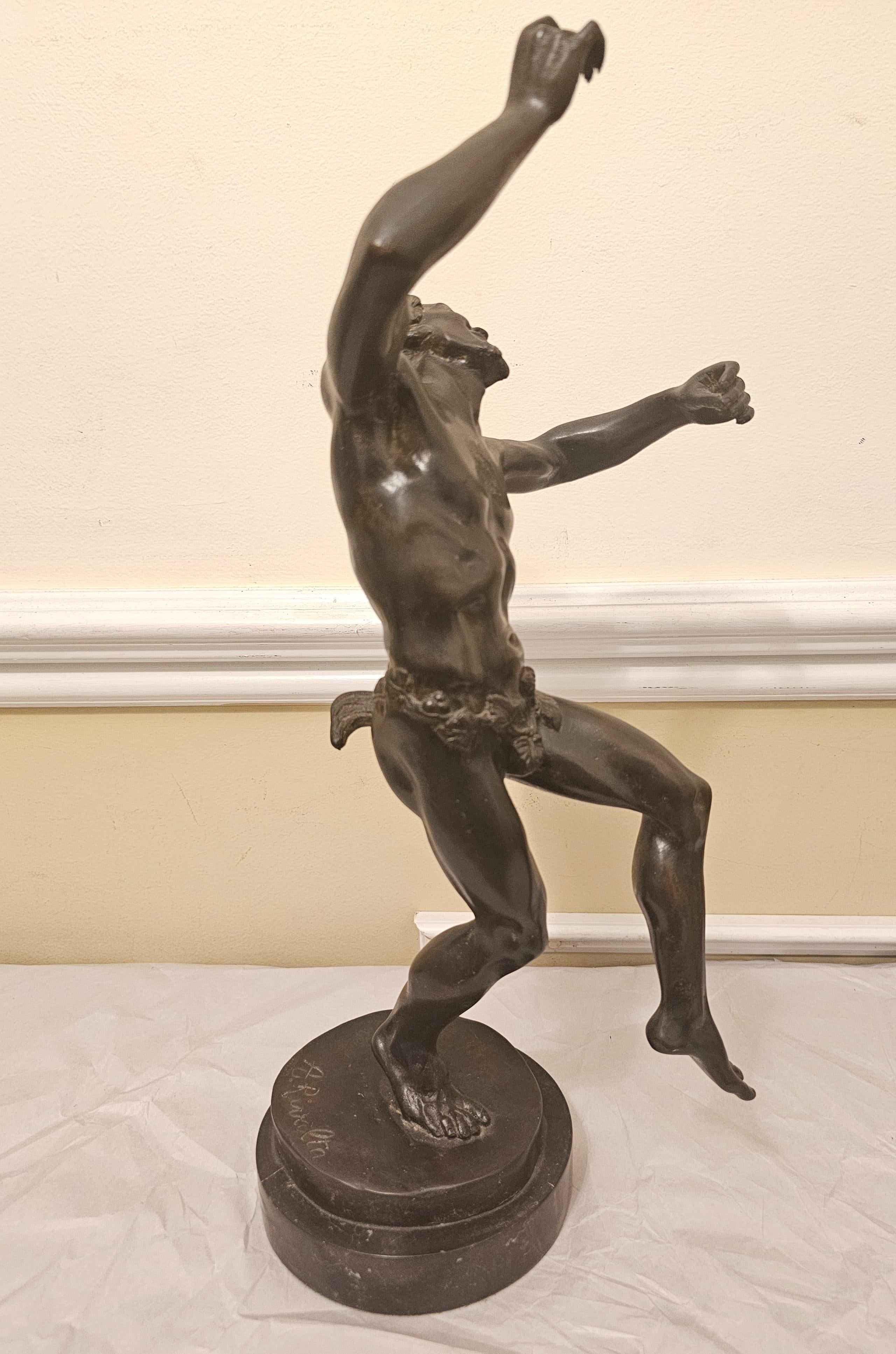 Augusto Rivalta (Italian 1838 - 1925) Satyr Dancing, Bronze Sculpture For Sale 2