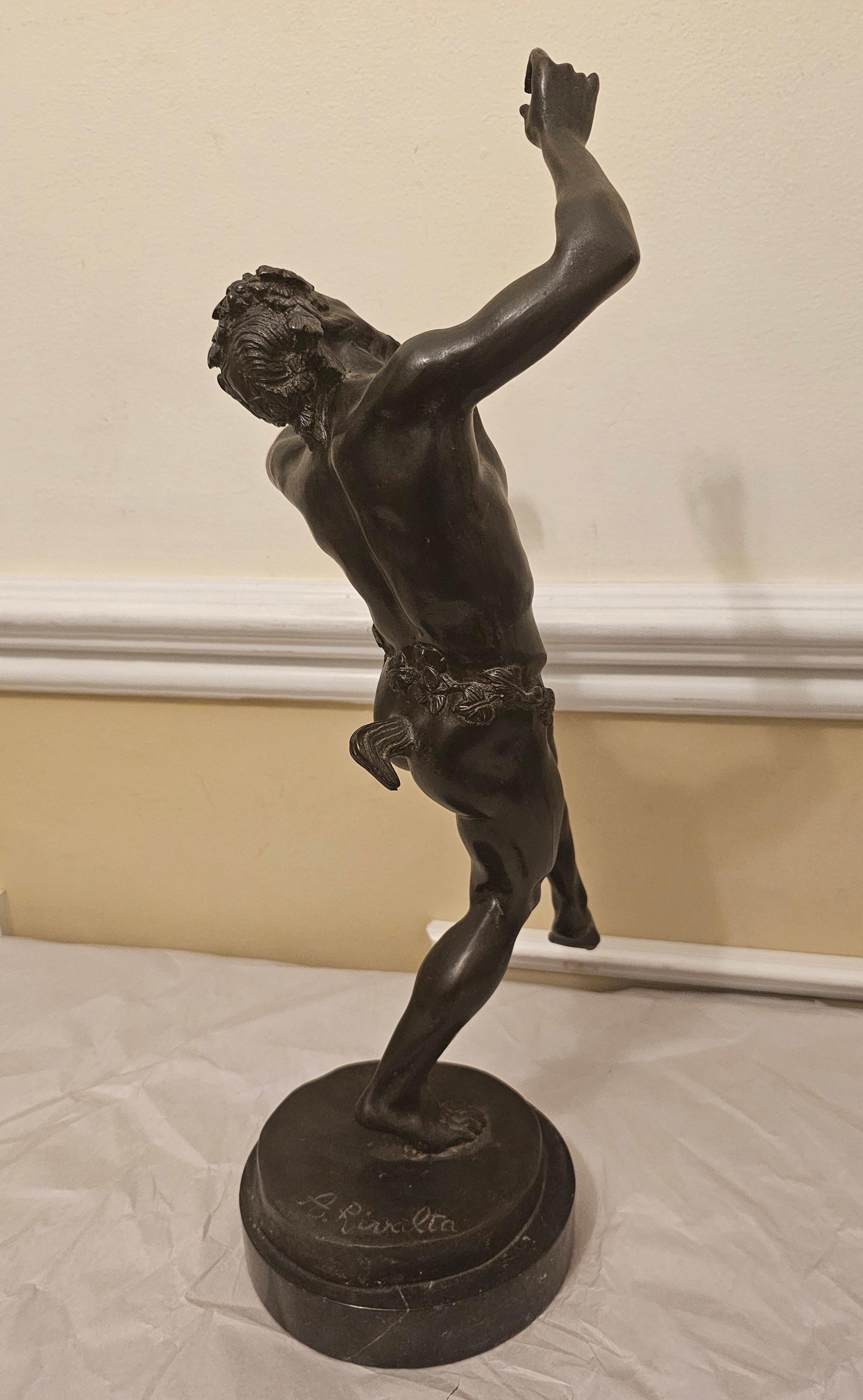 Augusto Rivalta (Italian 1838 - 1925) Satyr Dancing, Bronze Sculpture For Sale 3