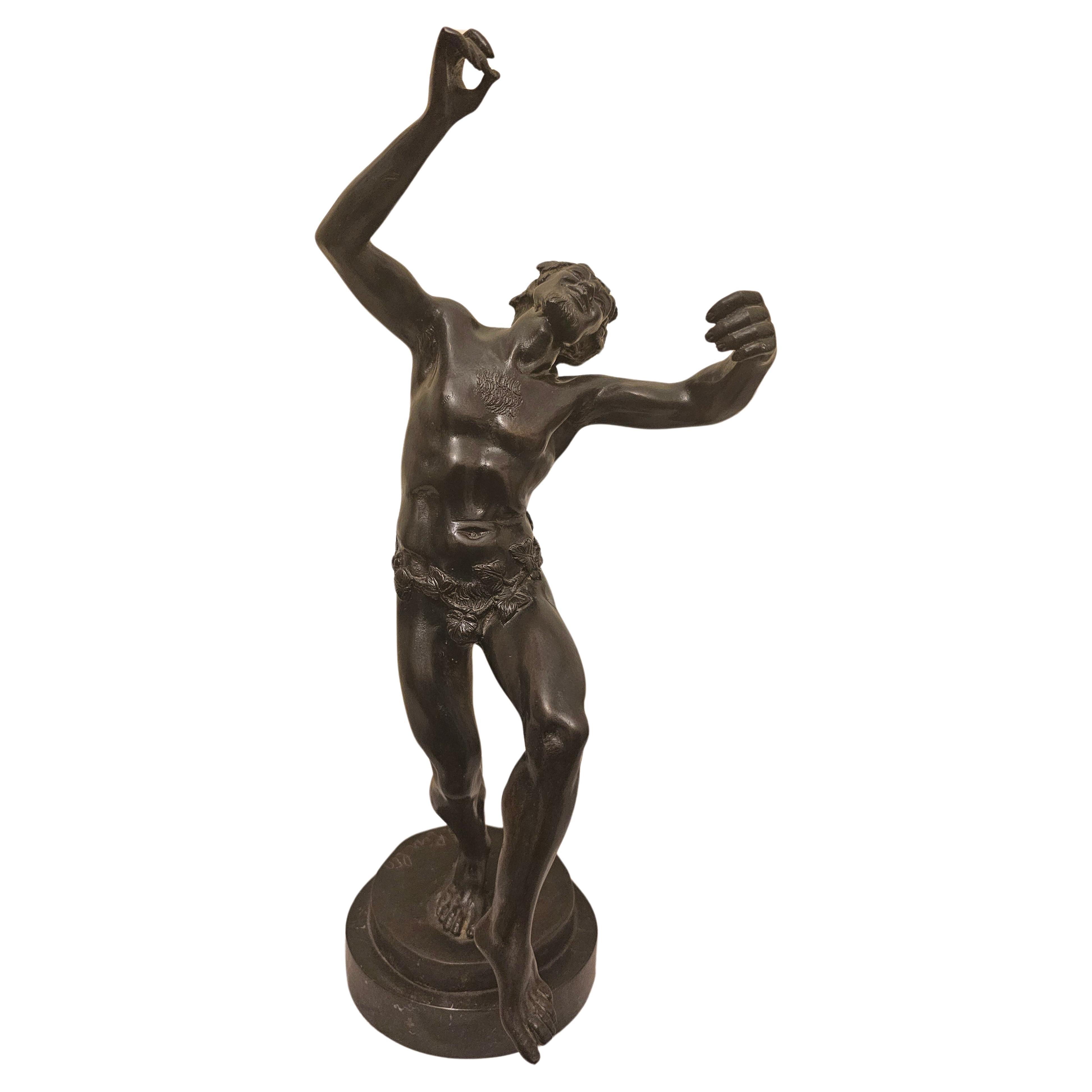 Augusto Rivalta (Italian 1838 - 1925) Satyr Dancing, Bronze Sculpture For Sale