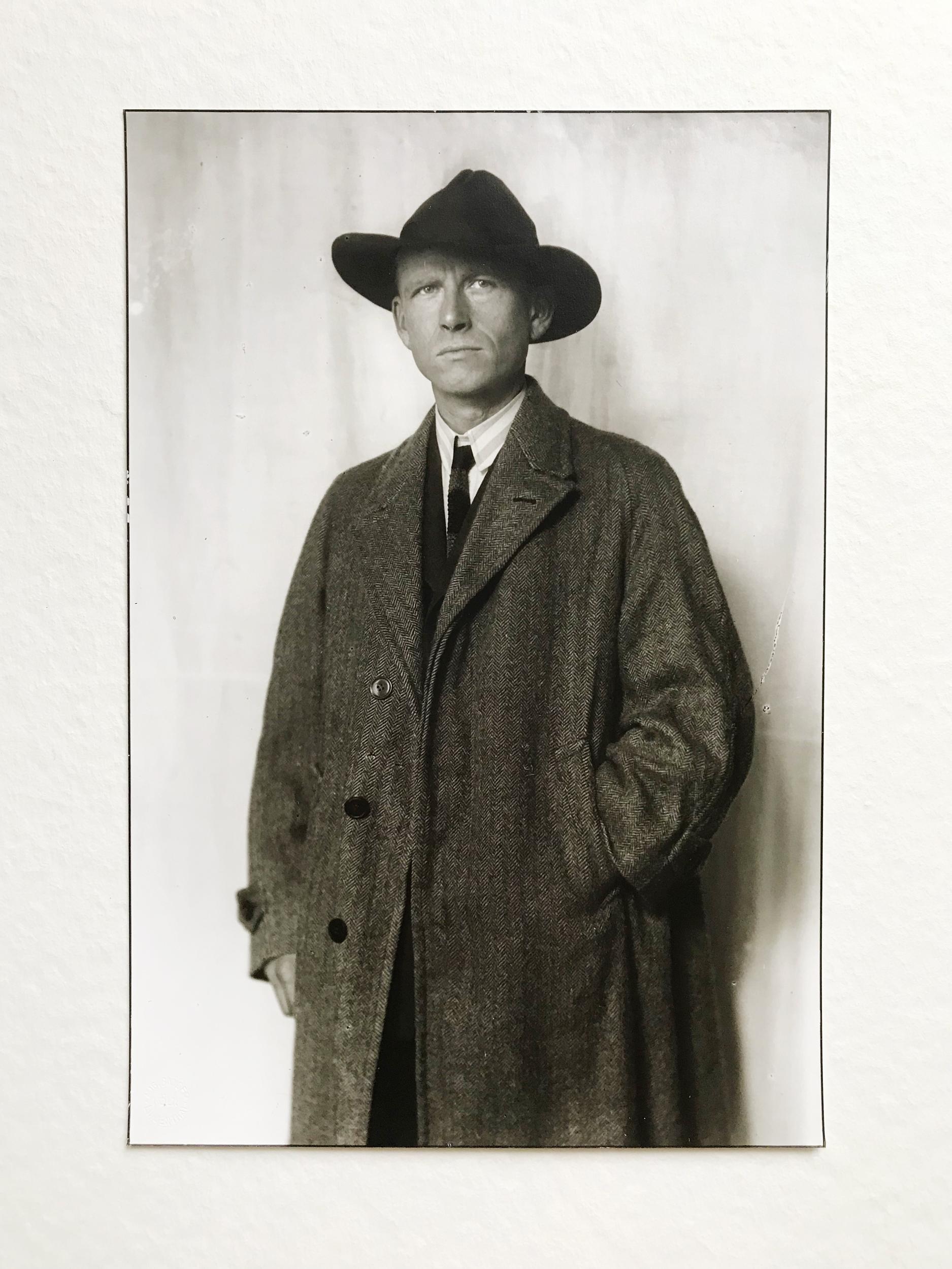 August Sander Portrait Photograph - Portrait of Otto Dix, Gelatine Silver Print, Modern Art, 20th Century