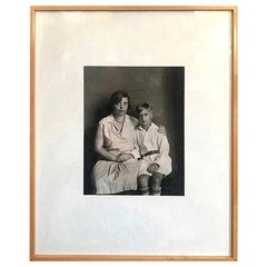 Antique August Sander Silver Gelatin Photographic Print Mother and Son 'Mutter Und Sohn'