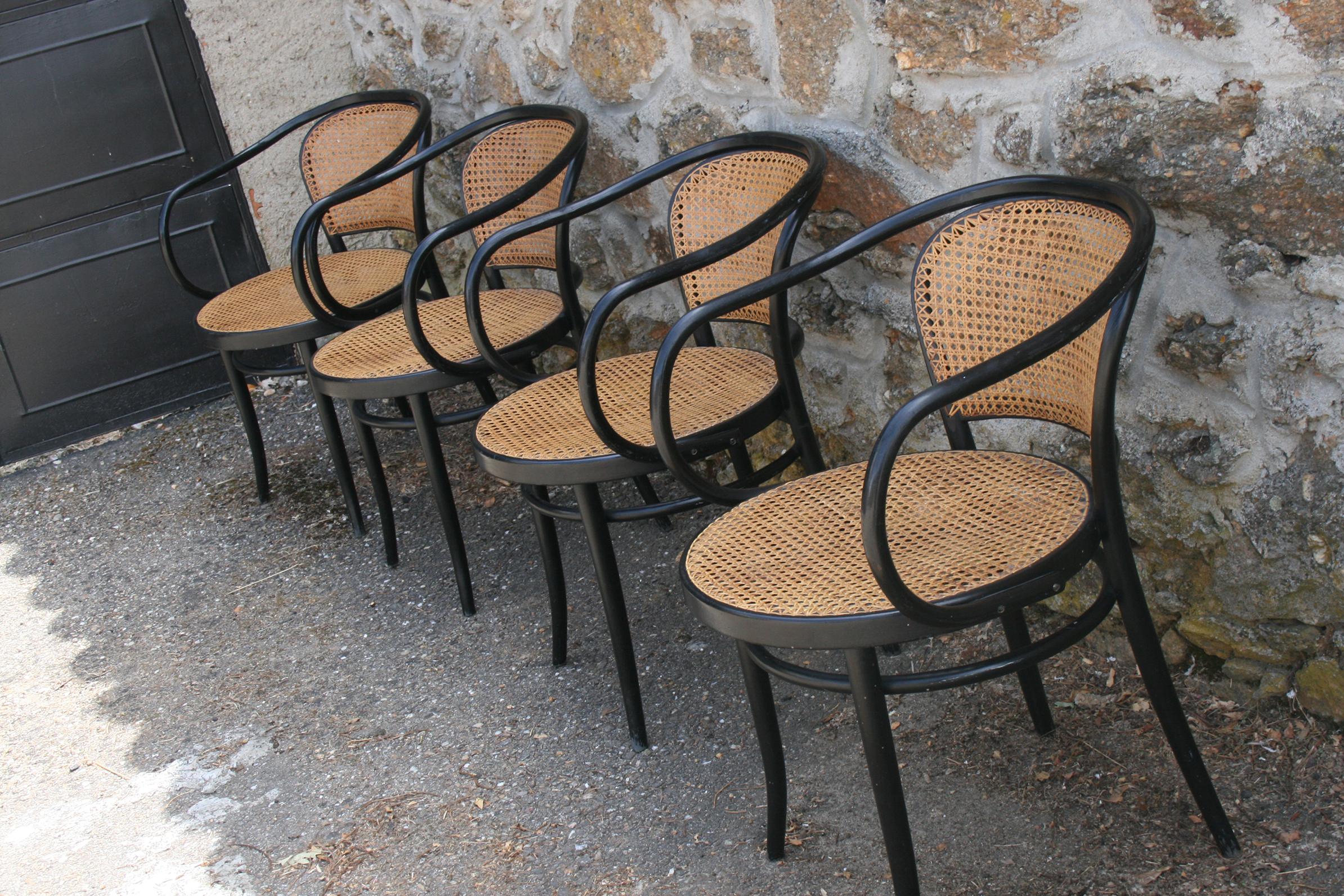 August Thonet Chairs B9 Set of 4 , Czech Republic, Early 20th Century 1