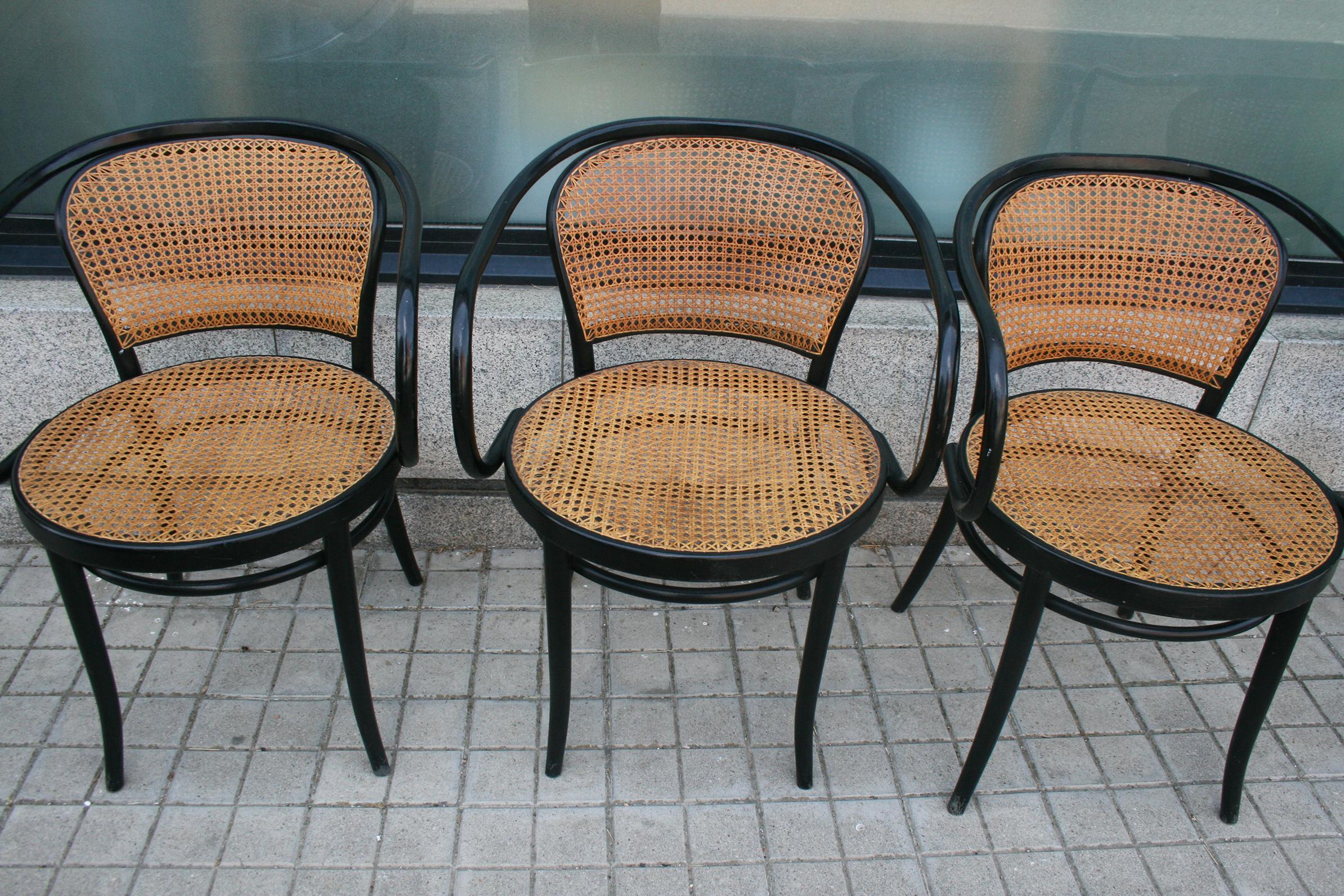 Bentwood August Thonet Chairs B9 Set of 4 , Czech Republic, Early 20th Century