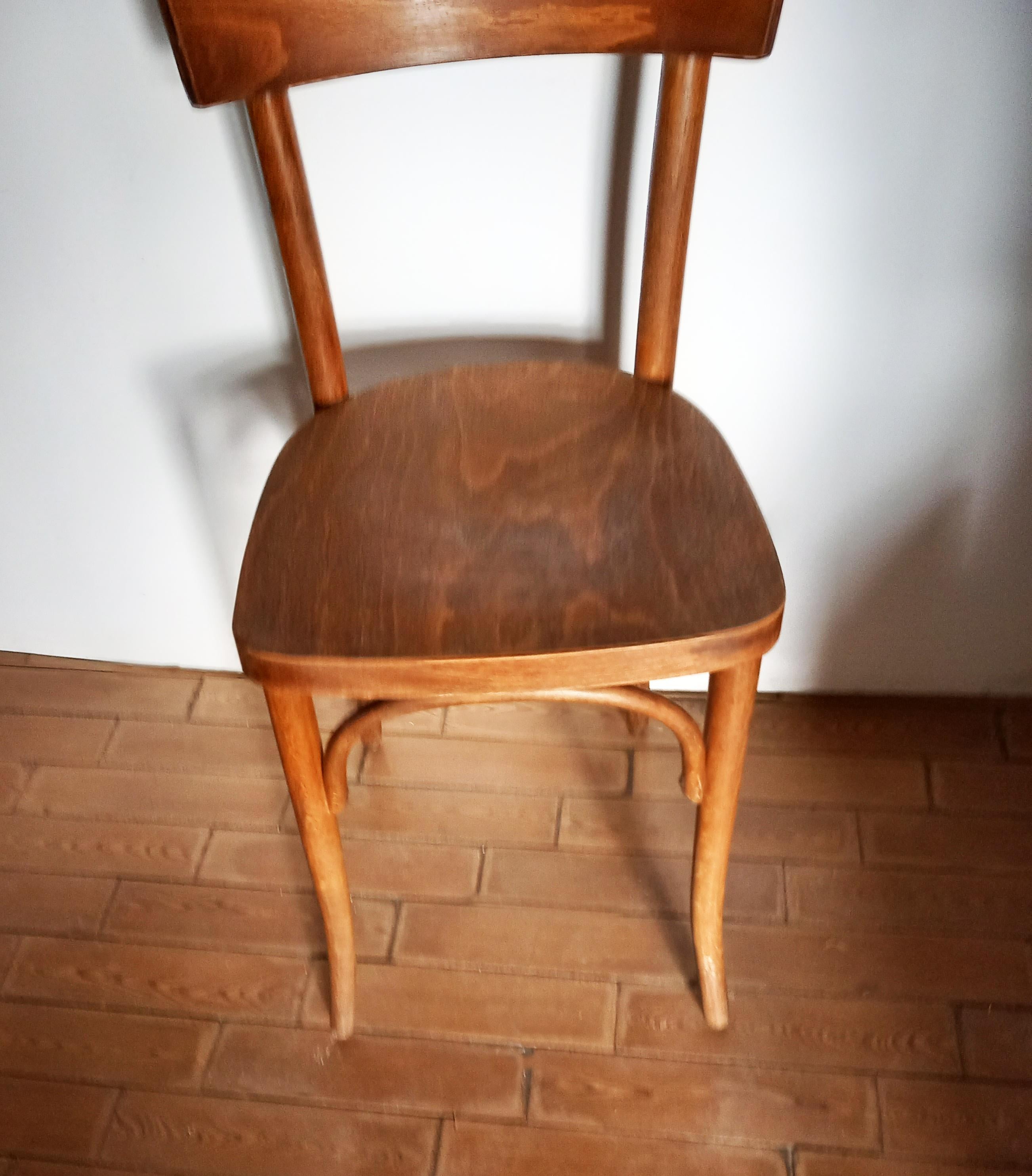 August Thonet Chairs, Set of 6, Czech Republic, 50s Signed Thonet In Good Condition For Sale In Mombuey, Zamora
