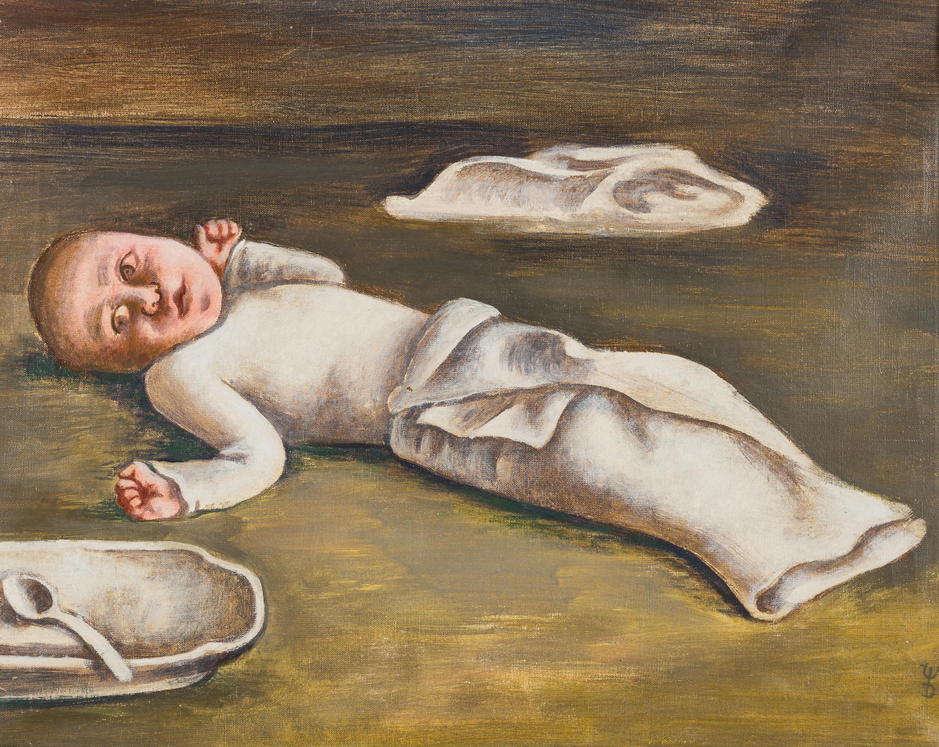 August Wilhelm Dressler Figurative Painting - Säugling / Infant