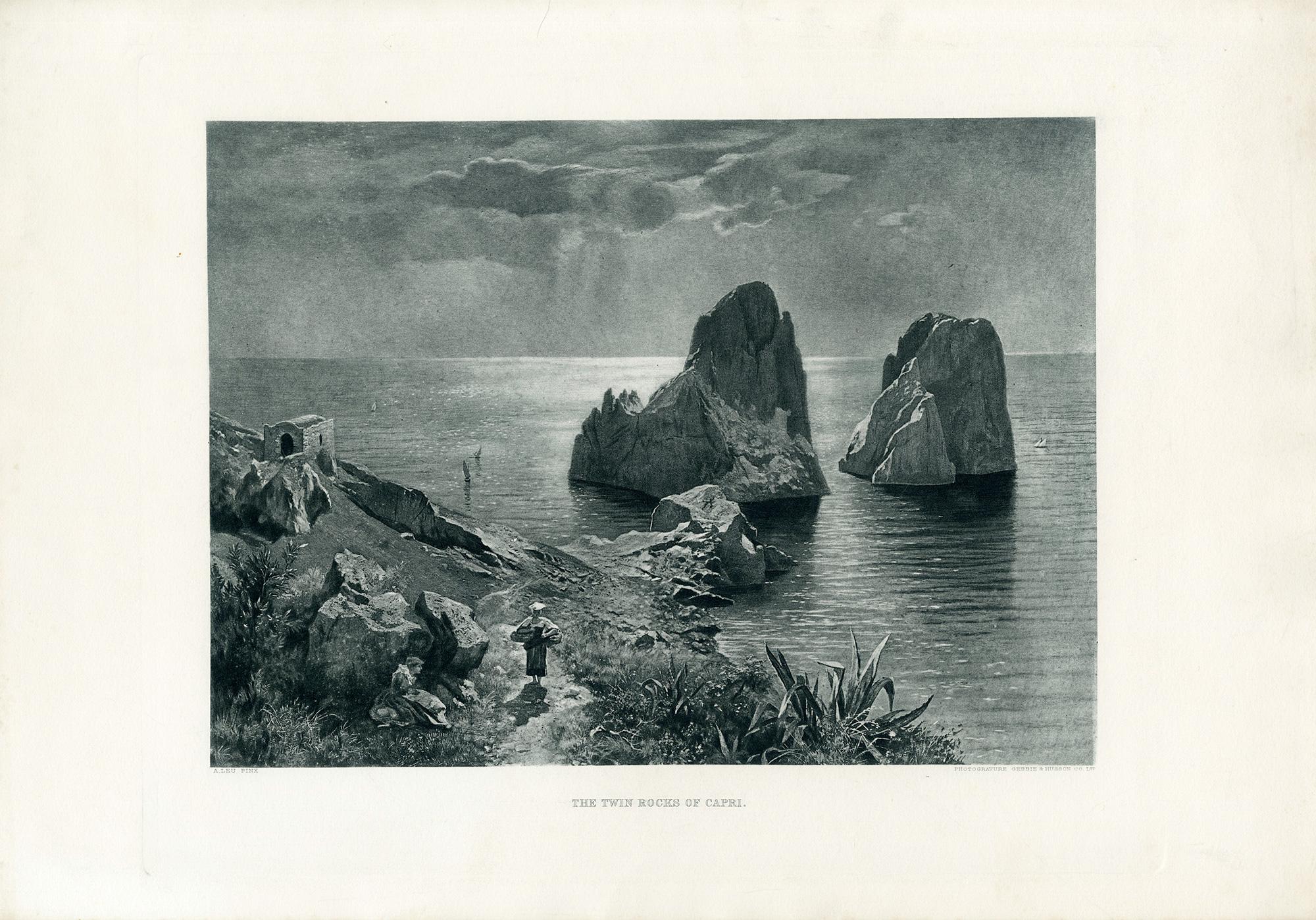Die beiden Berge von Capri; I Faraglioni a Capri – Print von August Wilhelm LEU