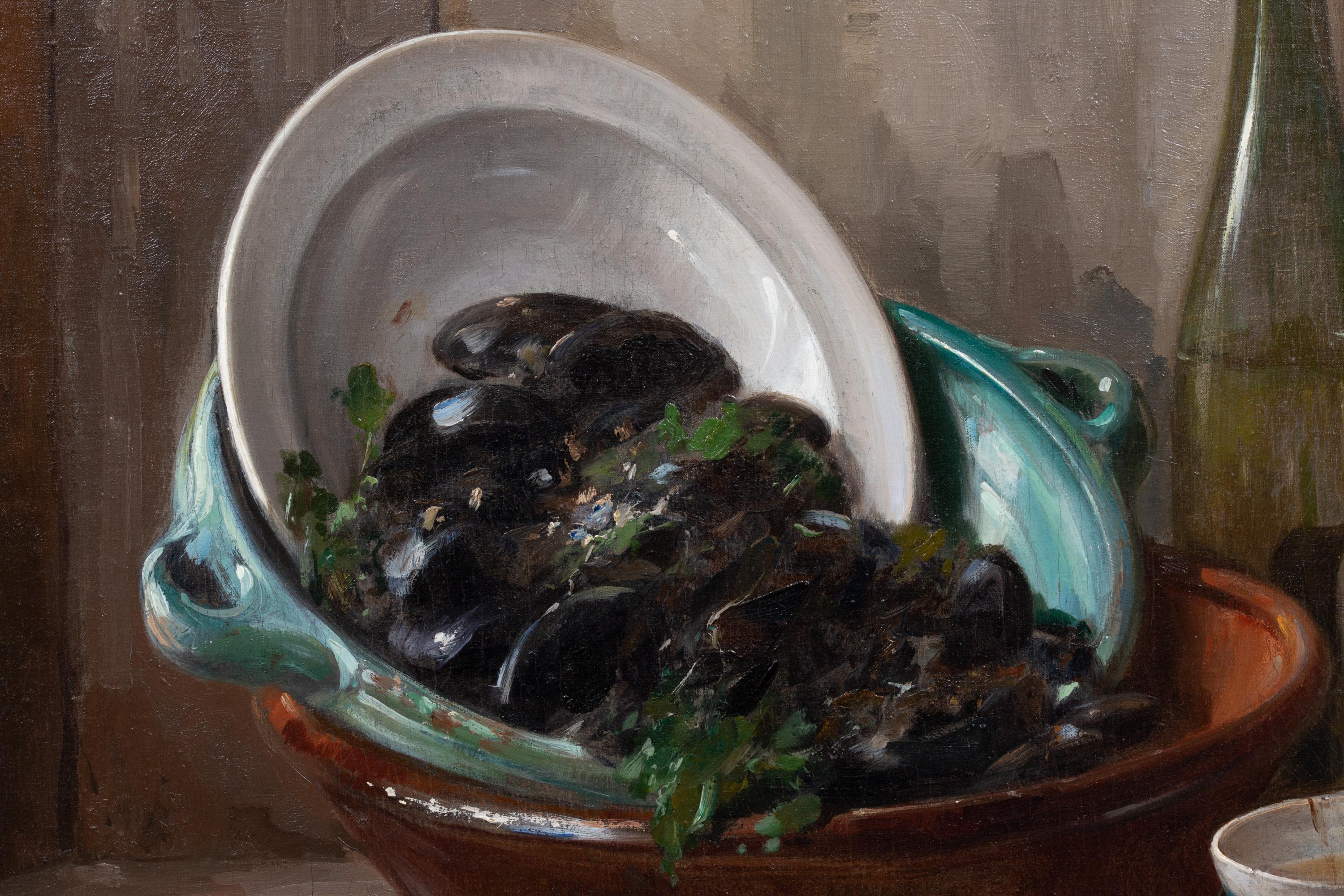 Natura morta dopo un pasto a base di cozze