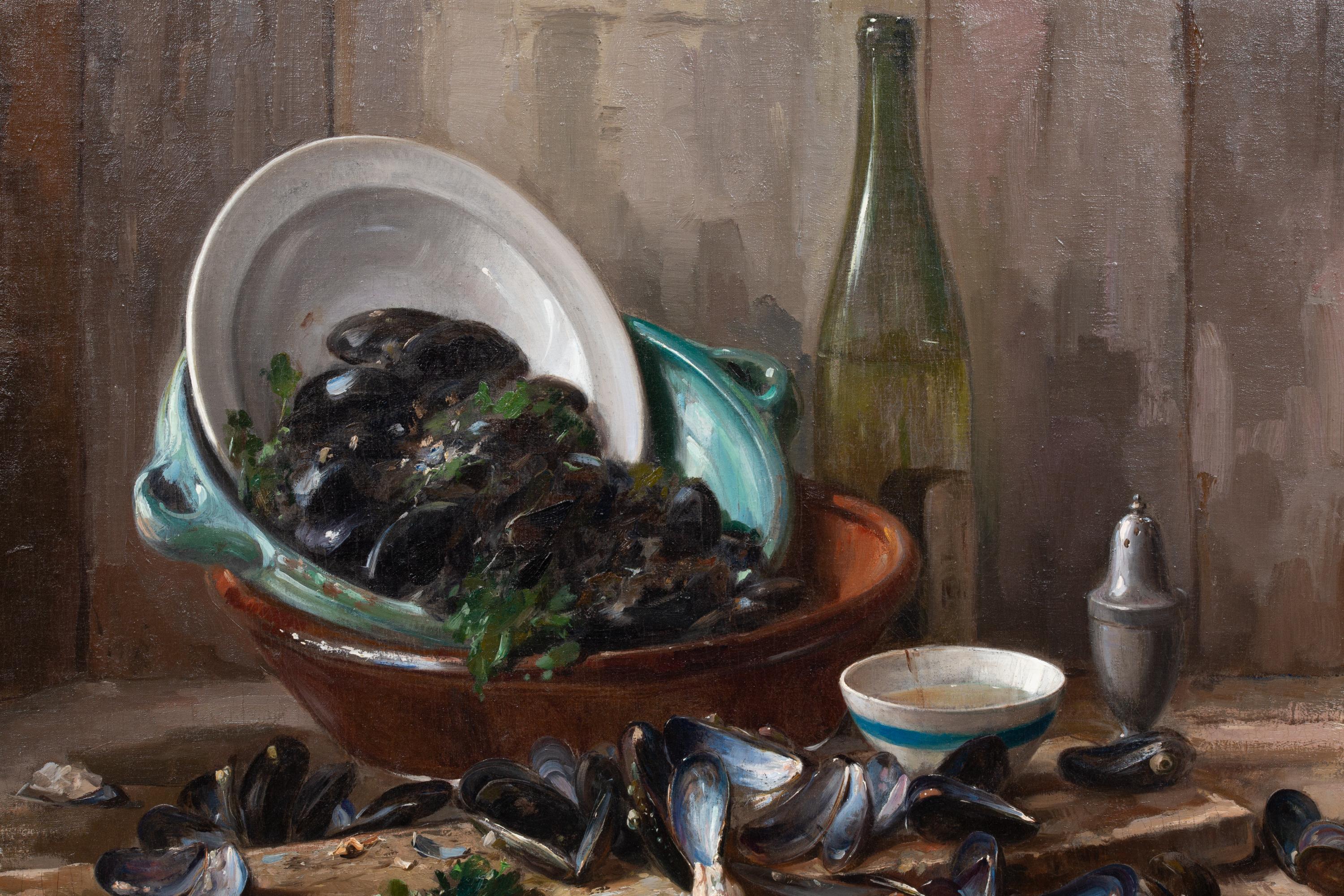 Natura morta dopo un pasto a base di cozze