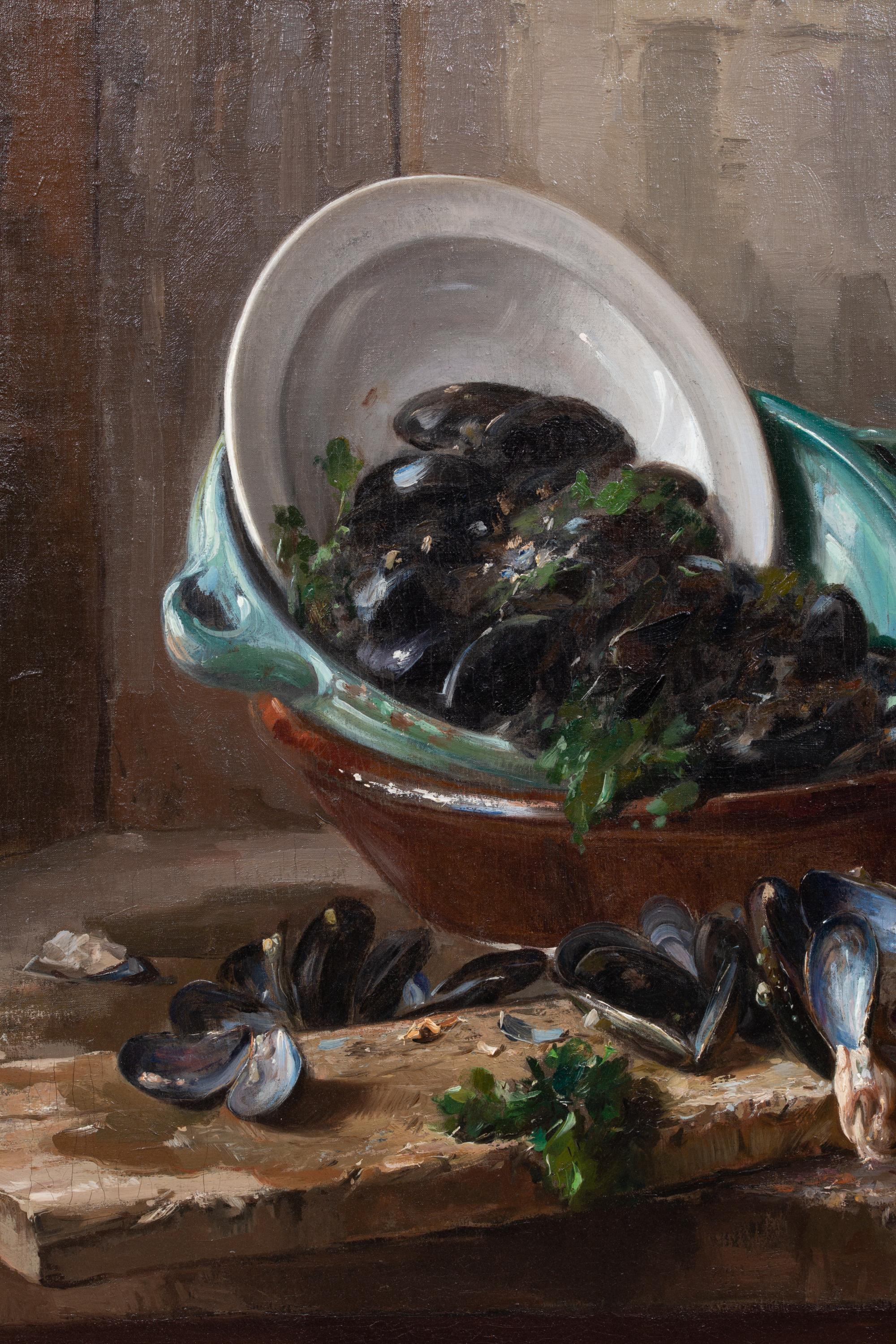 Natura morta dopo un pasto a base di cozze