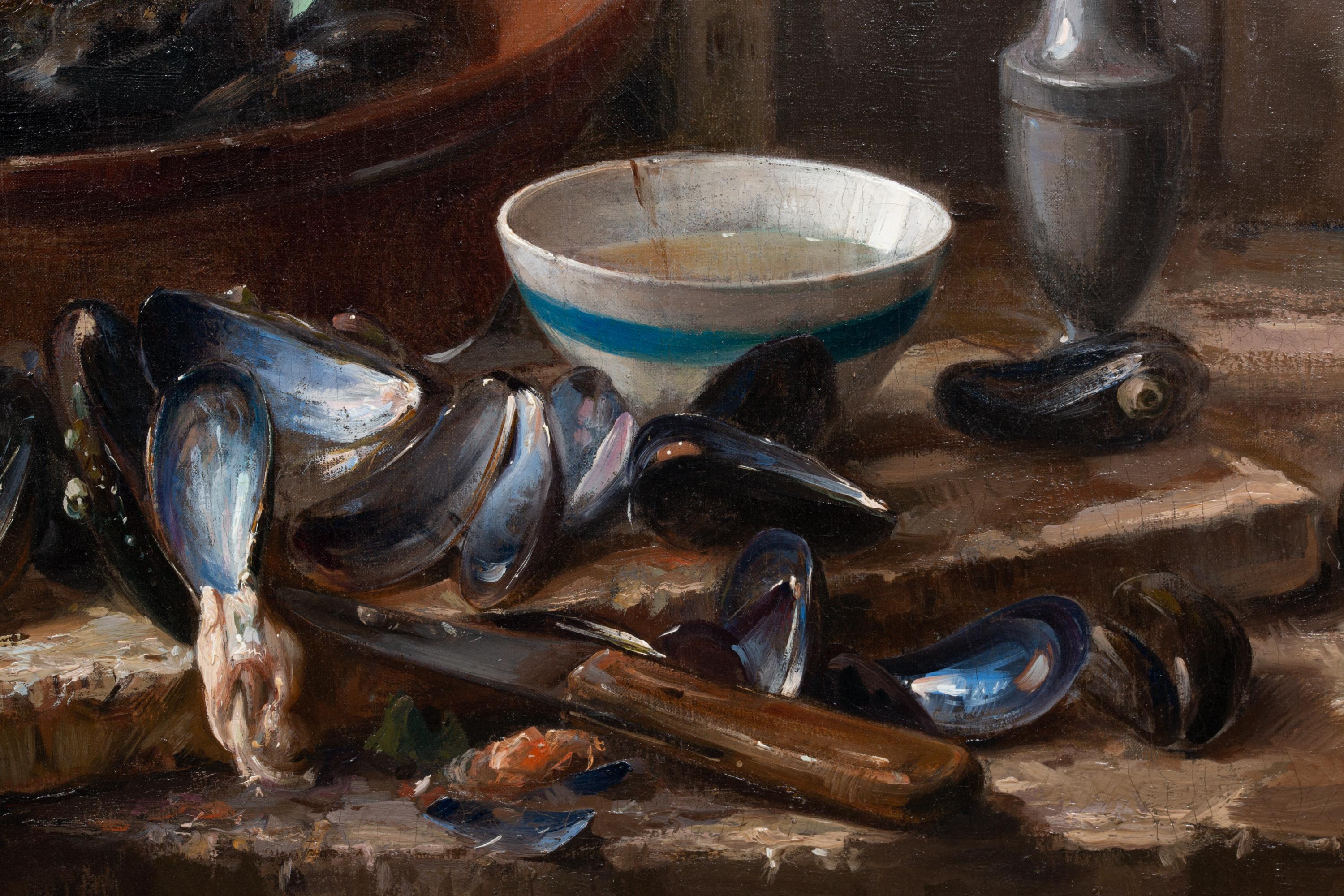 Natura morta dopo un pasto a base di cozze