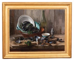 Natura morta dopo un pasto a base di cozze" di August Willem Van Voorden (1881).  - 1921)