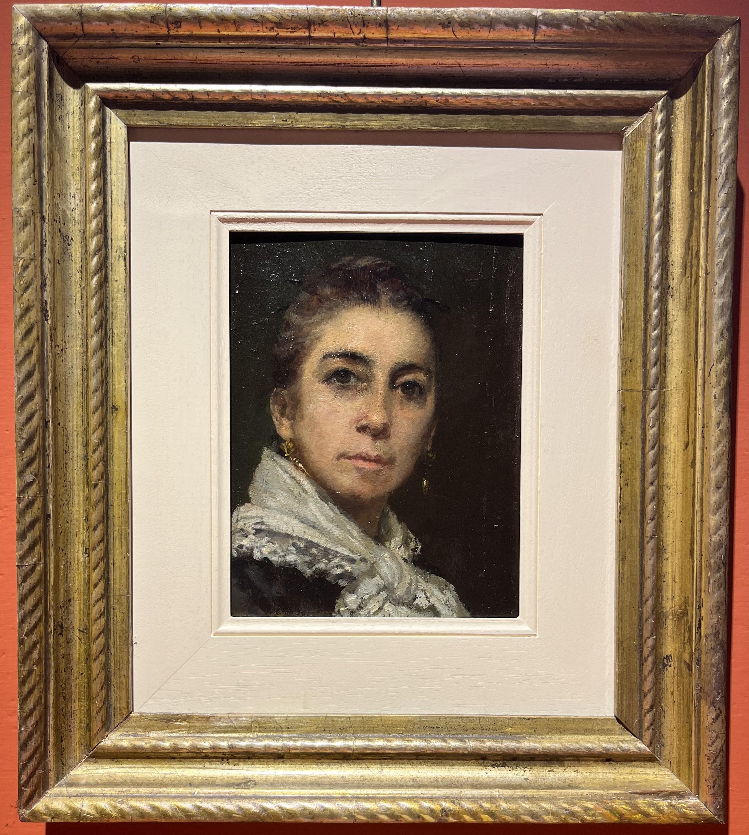 Dipinto figurativo ritratto femminile italiano del XX secolo