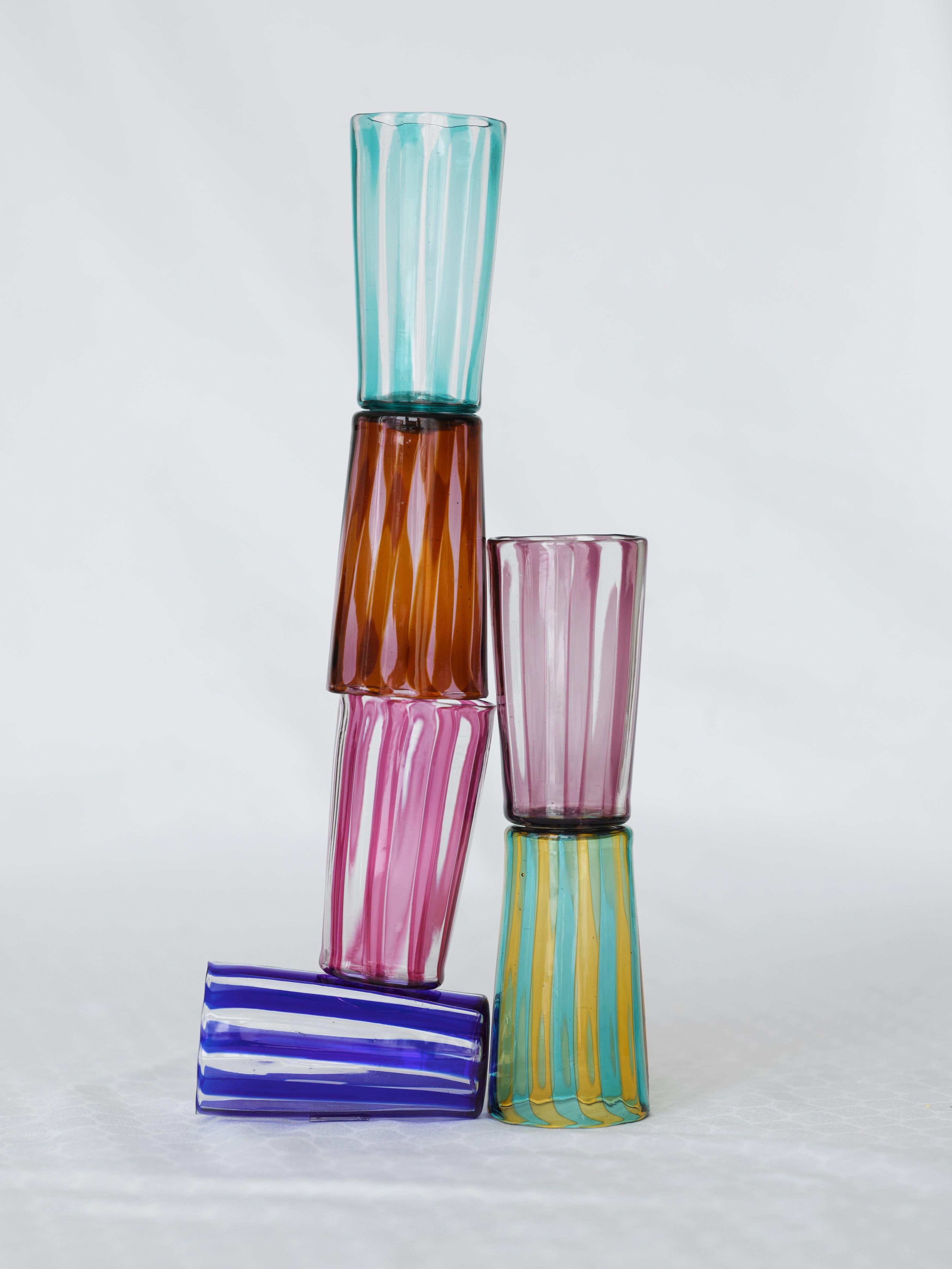 4 pieces handcrafted Venetian Glassware

Made in Murano

For a whimsical burst of colour and excitement to grace any table setting, perfect for serving water, wine or lemonade 

The Augusta collection is named after Josefines youngest daughter, who