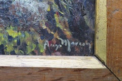 Dipinto a olio impressionista francese/italiano della metà del secolo scorso OLIVE GROVES TUSCANY