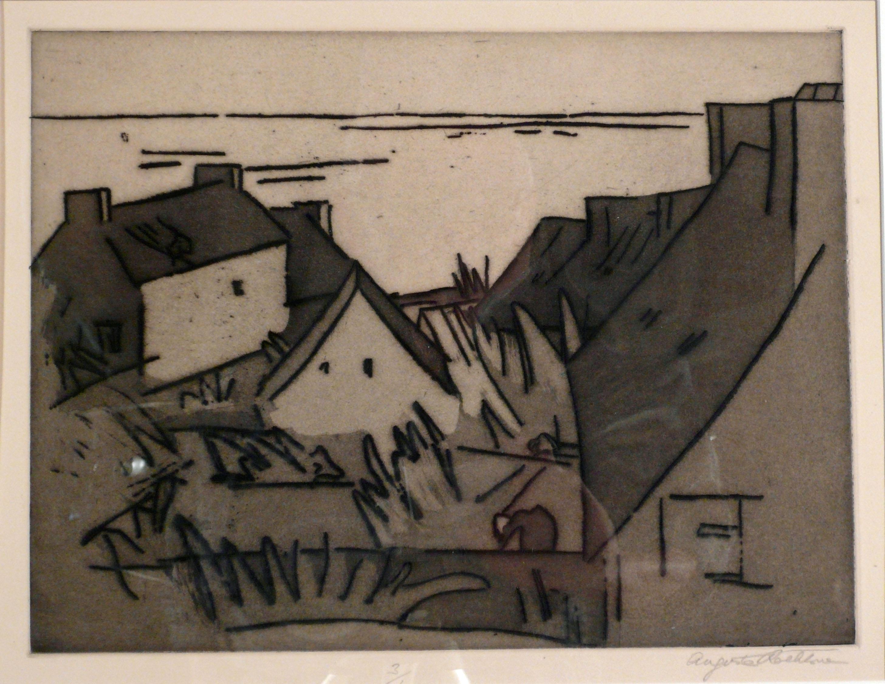 Augusta Payne Briggs Rathbone Landscape Print - BRITTANY VILLAGE