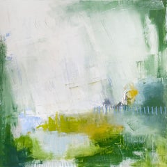 Al Fresco by Augusta Wilson Large Abstract Oil on Canvas Orange, Blue Painting