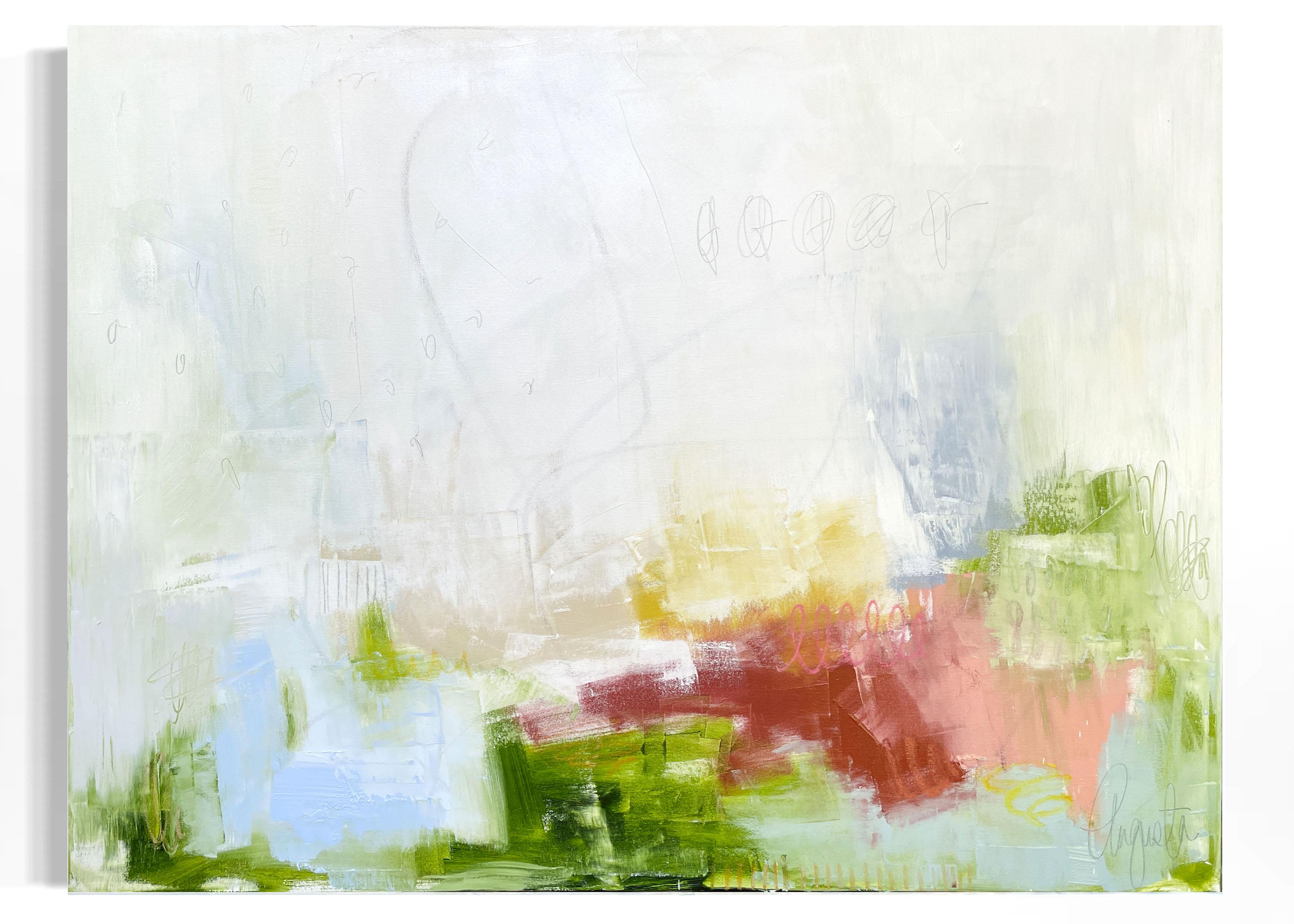 Augusta Wilson "Somewhere Beyond the Sea," Abstract Oil Painting on