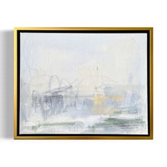 "La Plage No. 2", framed abstract oil painting on canvas