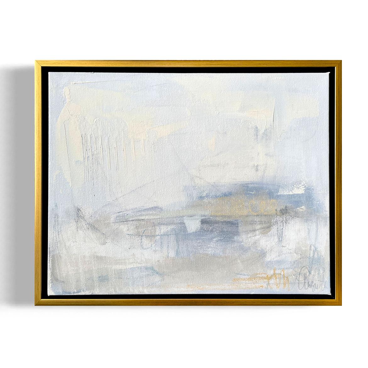 Augusta Wilson Abstract Painting - "La Plage No. 3", framed abstract oil painting on canvas