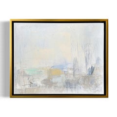 "La Plage No. 5", framed abstract oil painting on canvas