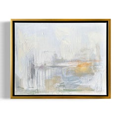 "La Plage No. 6", framed abstract oil painting on canvas