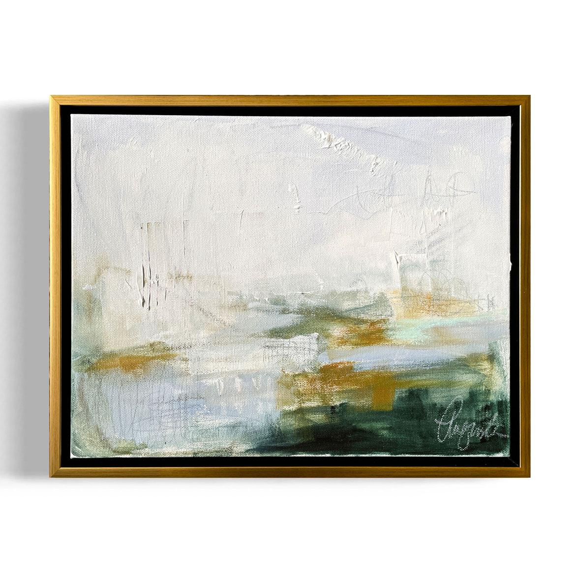 Augusta Wilson Abstract Painting - "Lake No. 1", framed abstract oil painting on canvas