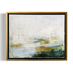 "Lake No. 1", framed abstract oil painting on canvas
