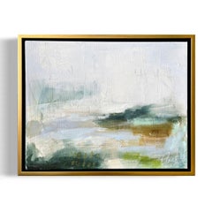 "Lake No. 2", framed abstract oil painting on canvas