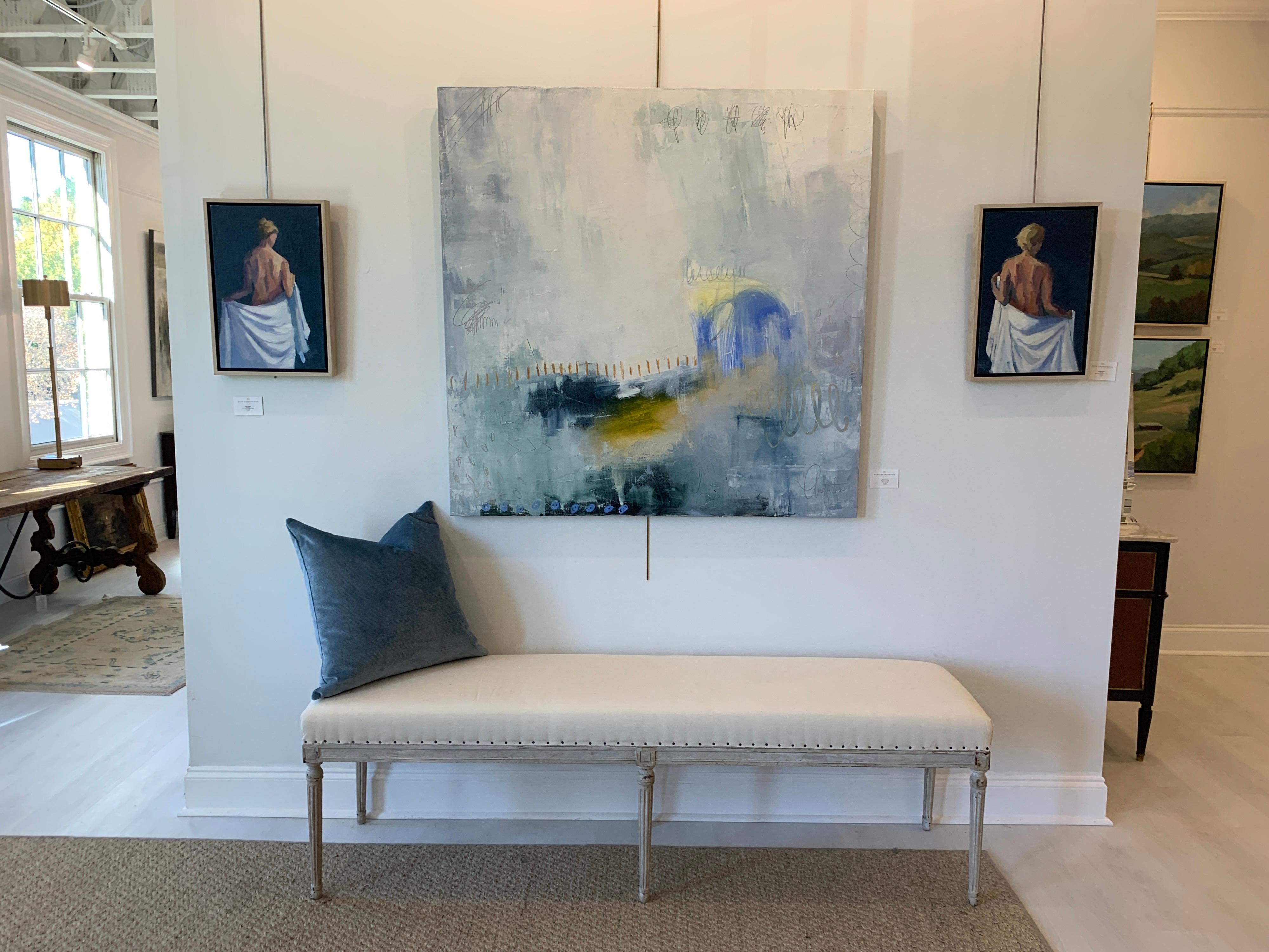 Nantucket by Augusta Wilson Large Abstract Oil on Canvas Blue Painting 1
