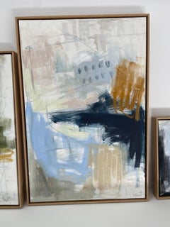 "Seaside in October", abstract oil painting on canvas