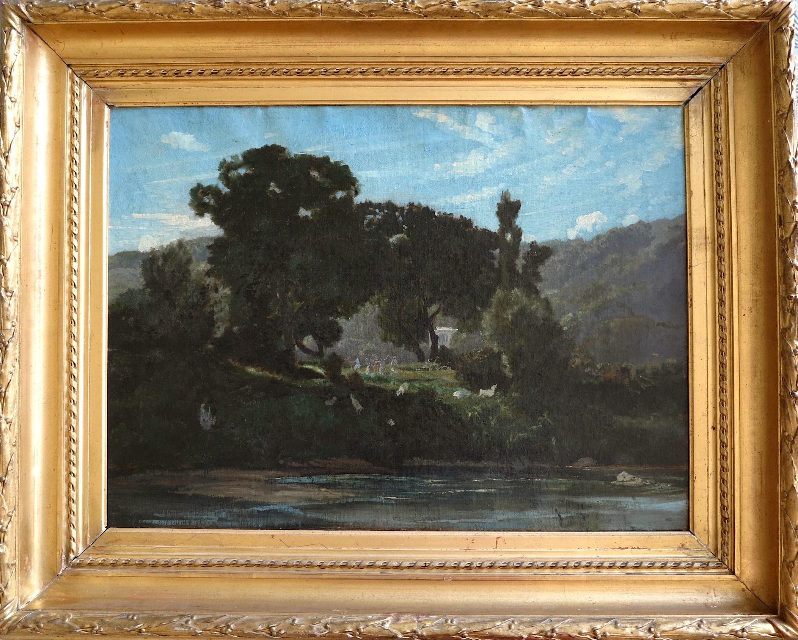 Walnut trees on the island and the Jonchère hillside in Bougival, France