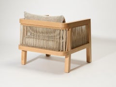 Sedia da salotto architettonica Auguste in massello di Oak e Corde di REDA AMALOU DESIGN