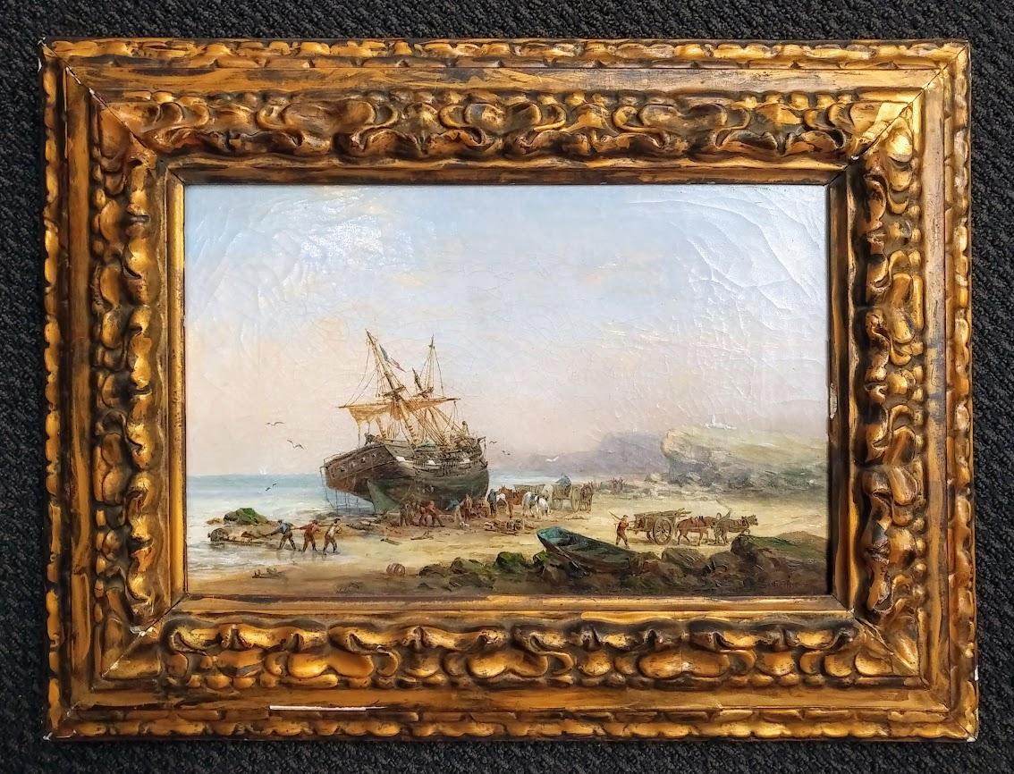 Auguste Ballin Landscape Painting - Boulogne sur Mer in France 1880 