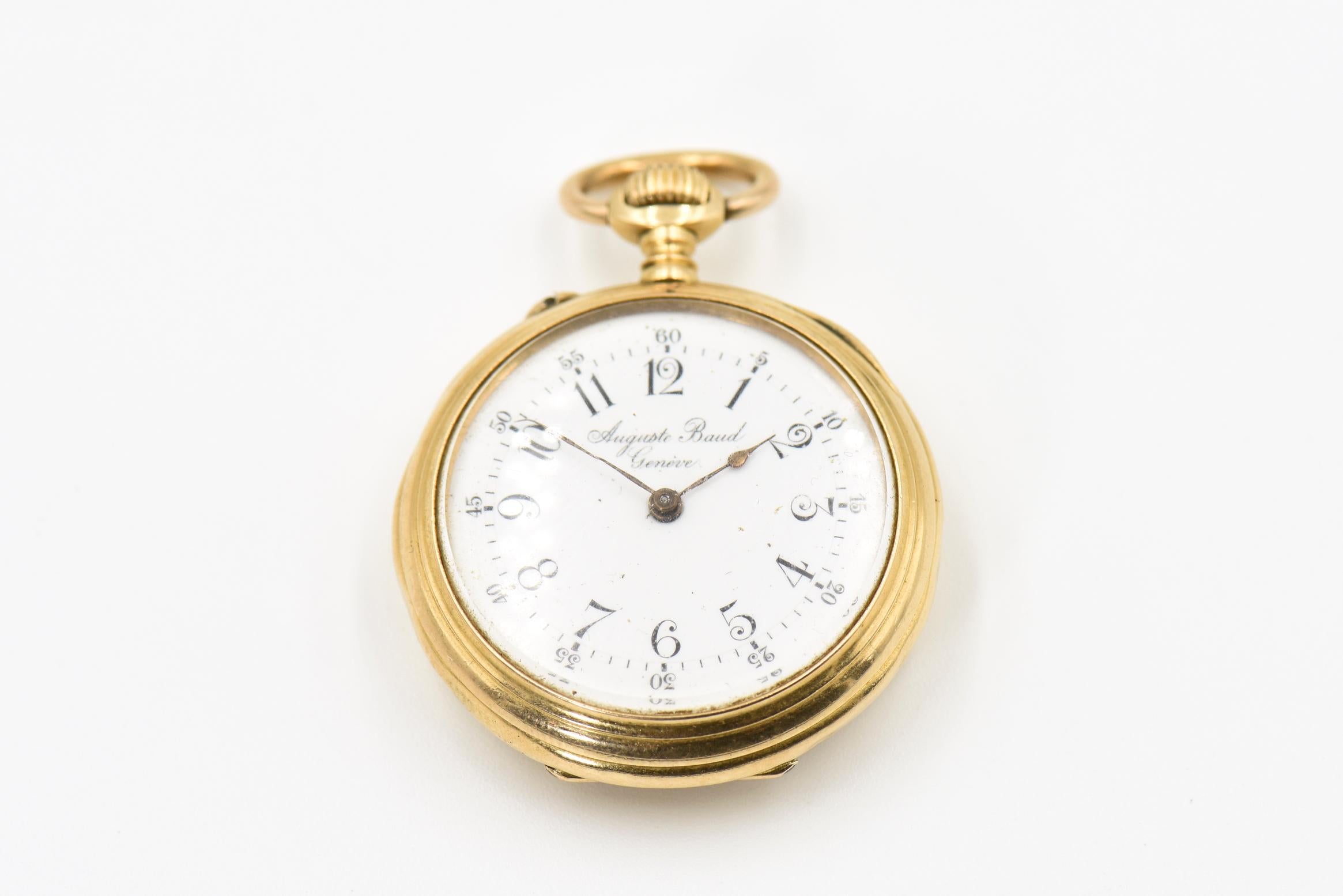 engraved gold pocket watch