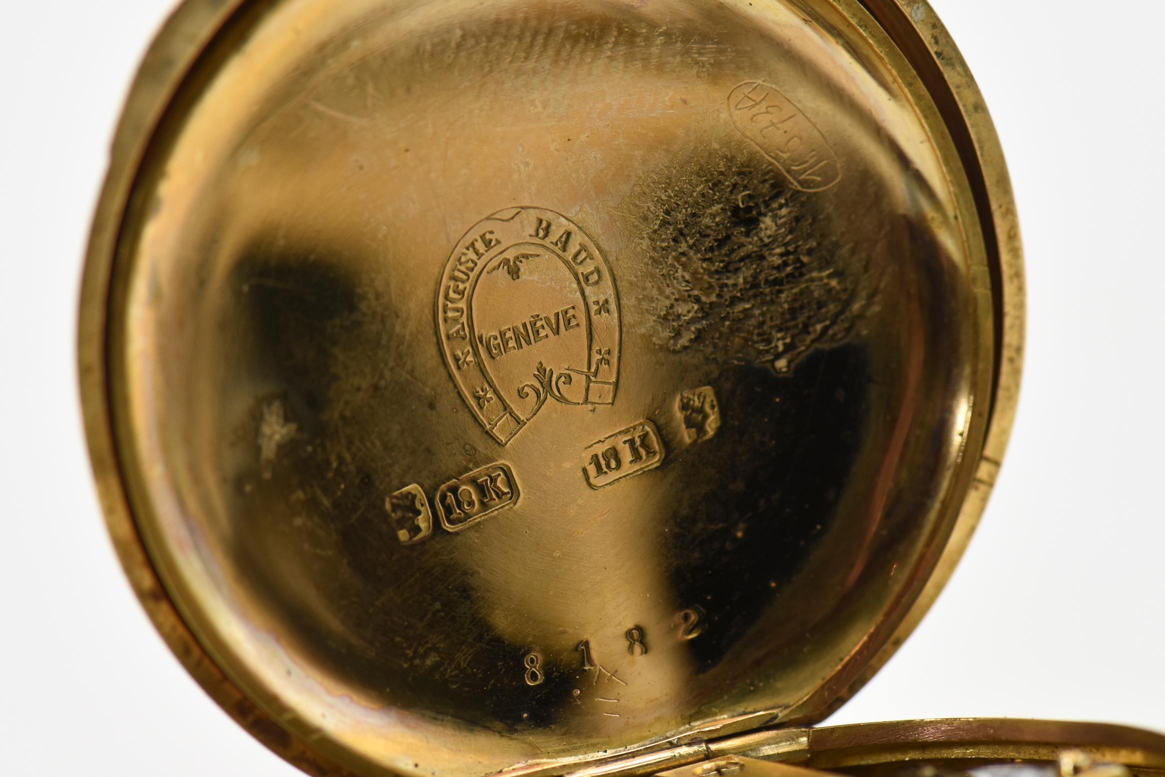 Auguste Baud Engraved Shooting Medal Winner Gold Pocket Watch, 1895 1