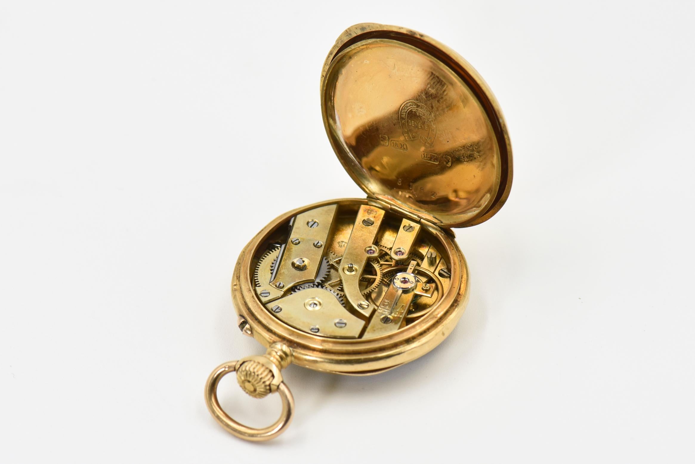 Auguste Baud Engraved Shooting Medal Winner Gold Pocket Watch, 1895 2