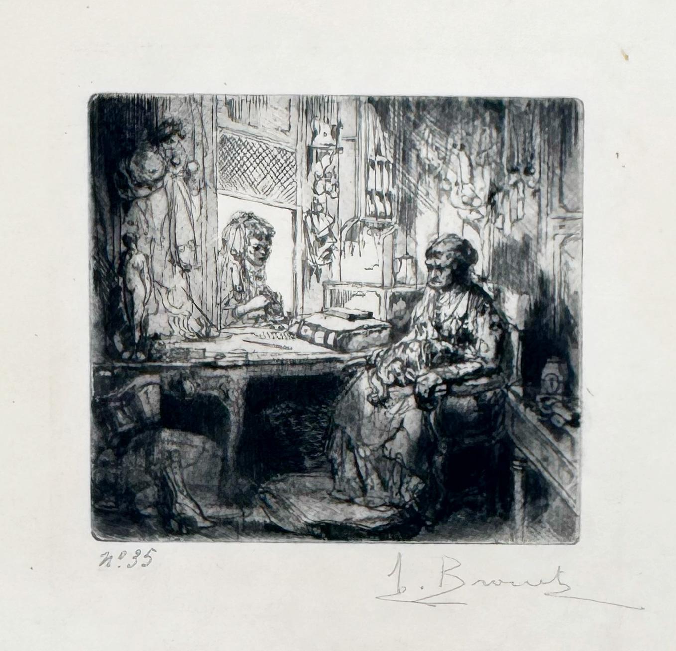 Figurative Print de Auguste Brouet - La Prêteuse sur Gage