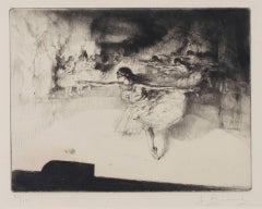 Antique "Le Ballet, " Etching and Drypoint Ballet Performance signed by Auguste Brouet