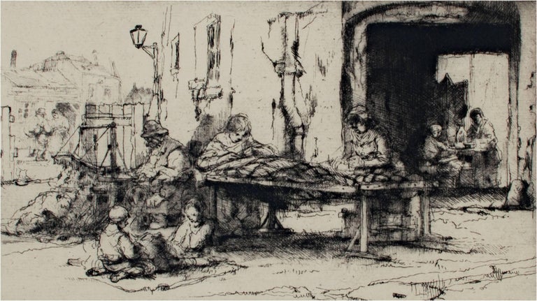 Auguste Brouet Figurative Print - "Les Matelassiers (The Mattress Makers)," Original Etching signed by A. Brouet