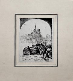 Paris - Original Etching by Auguste Brouet - Early 20th Century