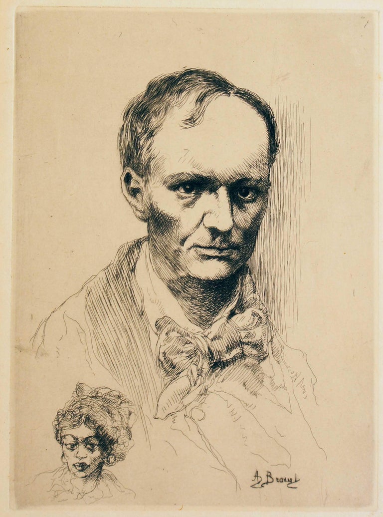 Auguste Brouet - Portrait de Baudelaire (Portrait of Charles Baudelaire ...