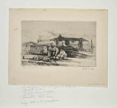 Station - Original Etching by Auguste Brouet - Early 20th Century
