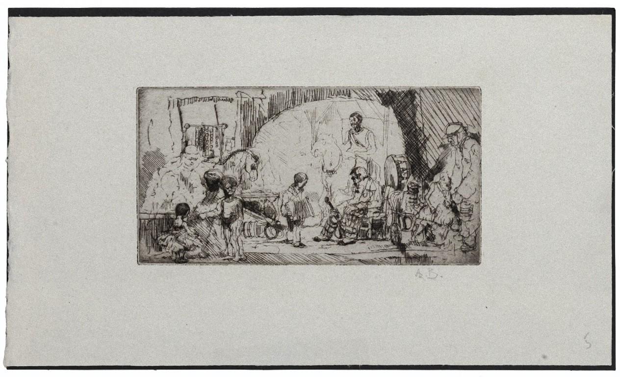 The Acrobats is an original modern artwork realized by the French artist Auguste Brouet (1872–1941).

Signed in pencil by the artist in pencil on the lower right corner: A.B. 

In very good condition. 

This artwork represents a genre scene with
