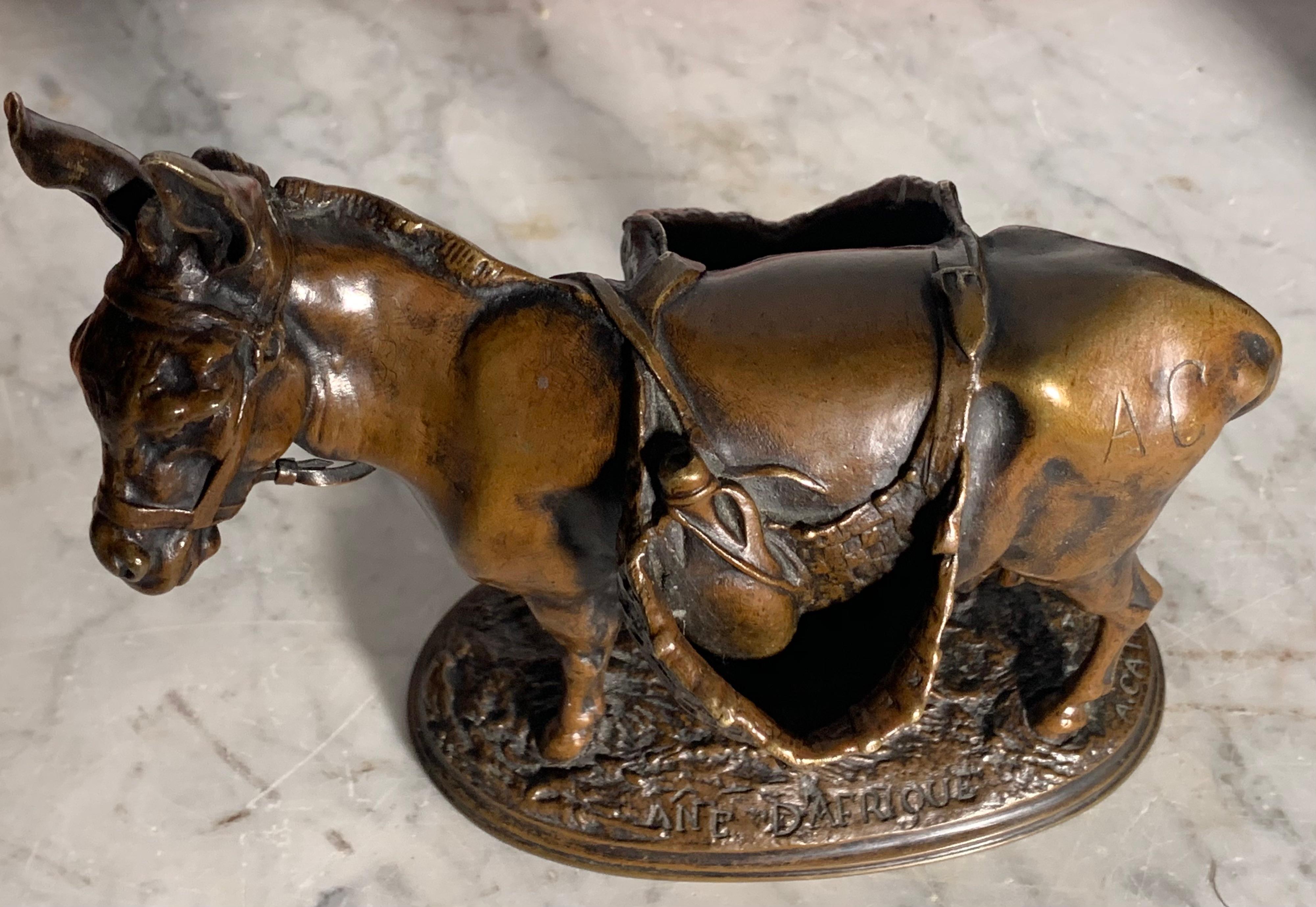 Ane d'Afrique Afrikanischer Esel Bronze von Auguste Cain, Gießerei Susse  im Angebot 4
