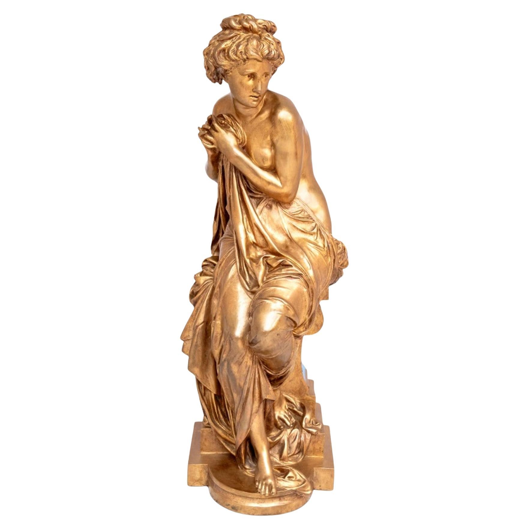 Auguste Carrier "Bathing Venus" Gilt Bronze en venta