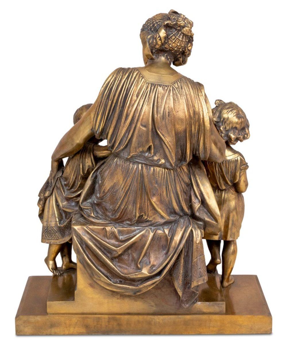 Auguste Carrier Figural Group Gilt Bronze Francés en venta